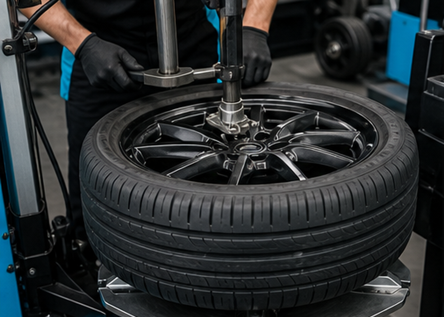 Tyre fitting service bay